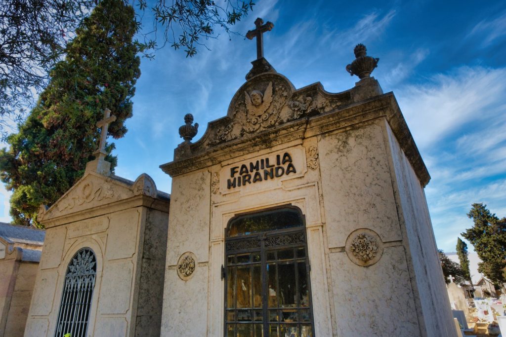 A family tomb in the old cemetery of Faro, Portugal