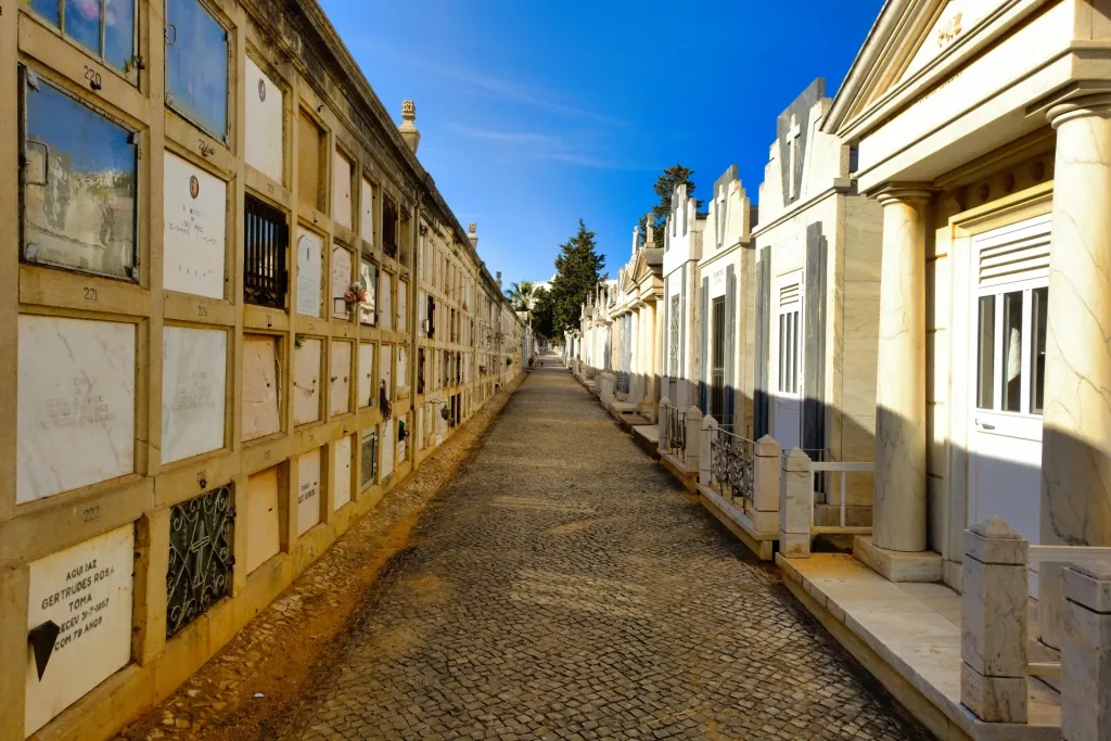 Columbarium and Family Mausoleums in Faro's Cemetery