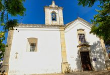 The Romanian Orthodox Church in Faro Front facade of the Romanian Orthodox Faro church, or, Ermida de São Sebastião