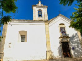 The Romanian Orthodox Church in Faro Front facade of the Romanian Orthodox Faro church, or, Ermida de São Sebastião