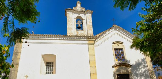 The Romanian Orthodox Church in Faro Front facade of the Romanian Orthodox Faro church, or, Ermida de São Sebastião