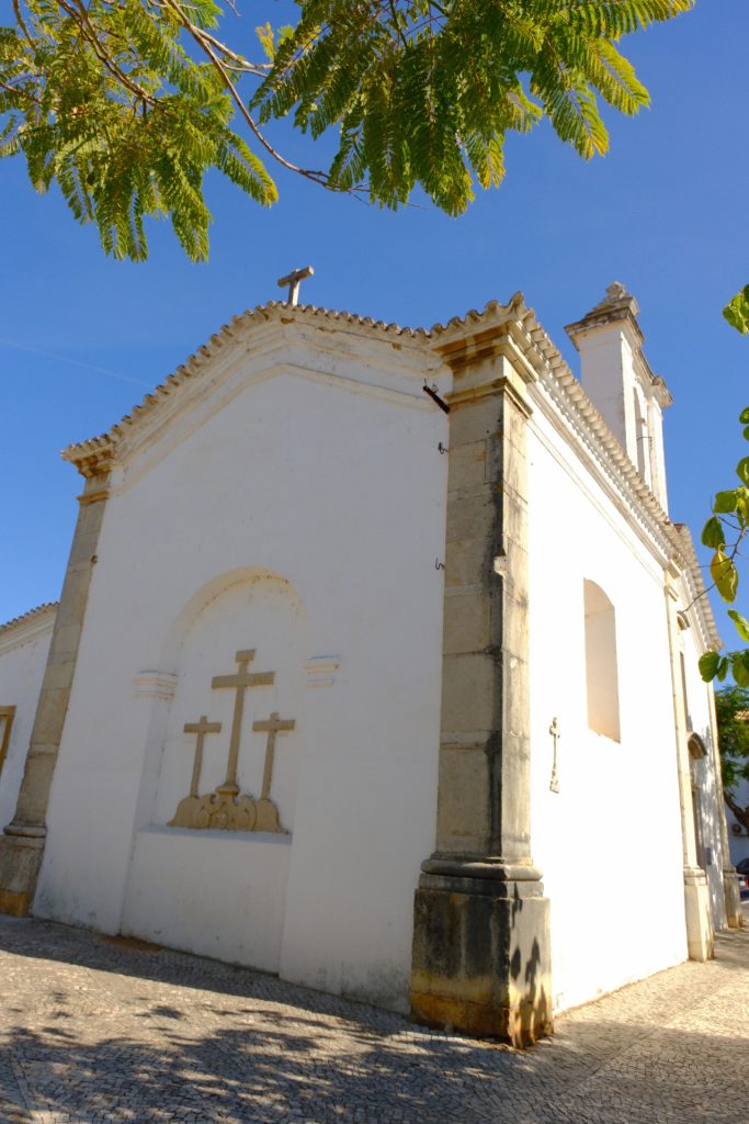 Side perspective of the Romanian Orthodox church in Faro, or Ermida de São Sebastião